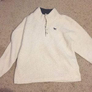 White (PINK) crew neck sweater
